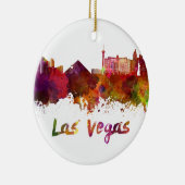 Las Vegas skyline in watercolor セラミックオーナメント (右)