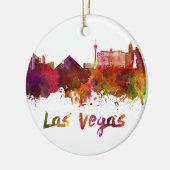 Las Vegas skyline in watercolor セラミックオーナメント (左)