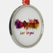 Las Vegas skyline in watercolor メタルオーナメント (右)