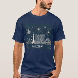 Las Vegas Skyline Minimalist Line Art Cityscape Tシャツ