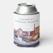 Las Vegas Skyline Watercolor Birthday Weekend 缶クーラー (缶裏面)