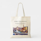 Las Vegas Skyline Watercolor Girls Weekend トートバッグ (裏面)