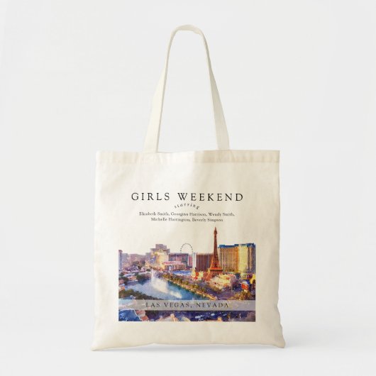 Las Vegas Skyline Watercolor Girls Weekend トートバッグ (正面)