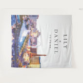 Las Vegas Skyline Wedding Photo Backdrop タペストリー (正面(横))