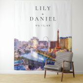 Las Vegas Skyline Wedding Photo Backdrop タペストリー (インサイチュ)