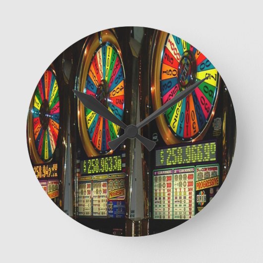 Las VEGAS-SLOTS ラウンド壁時計 (正面)