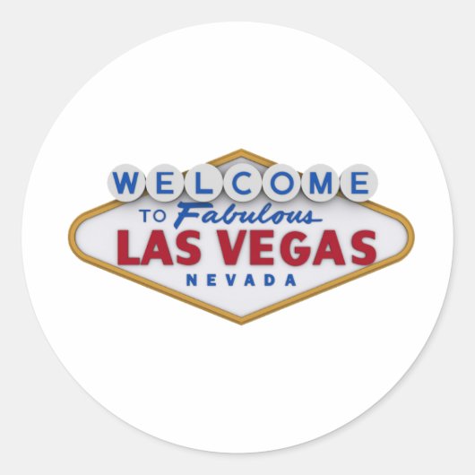 Las Vegas sticker and decal ラウンドシール (正面)