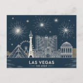 Las Vegas Strip Nevada Skyline Line Art Cityscape ポストカード (正面)
