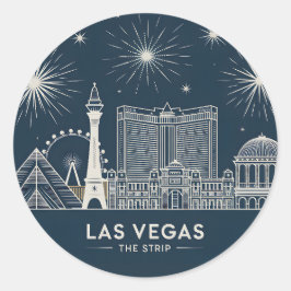 Las Vegas Strip Nevada Travel Souvenir Landmarks ラウンドシール