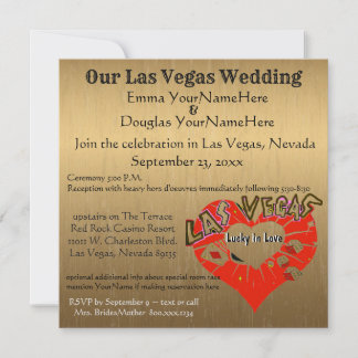 Las Vegas Wedding Gold 招待状