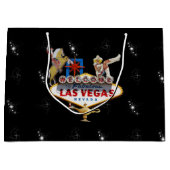 Las Vegas Welcome Sign On Starryの背景 ラージペーパーバッグ (正面)