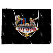 Las Vegas Welcome Sign On Starryの背景 ラージペーパーバッグ (裏面)