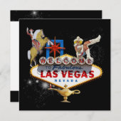 Las Vegas Welcome Sign On Starryの背景 招待状 (正面/裏面)
