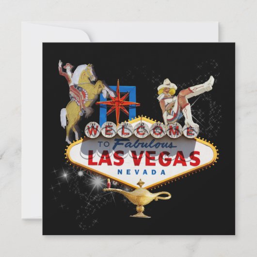 Las Vegas Welcome Sign On Starryの背景 招待状 (正面)