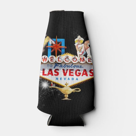 Las Vegas Welcome Sign On Starryの背景 缶クーラー (正面)