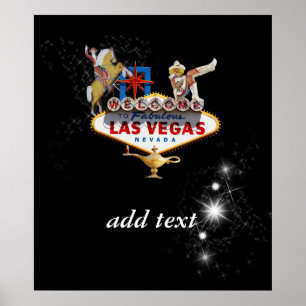 Las Vegas Welcome Sign On Starry Background ポスター
