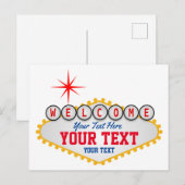 Las Vegas Welcome Sign Your Text  シーズンポストカード (正面/裏面)