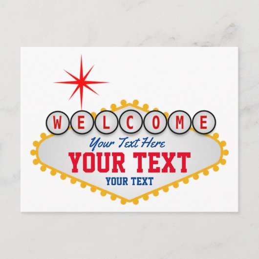Las Vegas Welcome Sign Your Text  シーズンポストカード (正面)