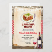 Lasagna and Wine night party invitation 招待状 (正面/裏面)