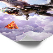 Laser Eyes Space Cat On Llama Dinosaur - Rainbow ポスター (角)