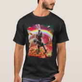 Laser Eyes Space Cat On Sloth Dinosaur  Rainbow Tシャツ (正面)