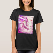 Laser Eyes Space Cat Riding Dog Unicorn  Rainbow Tシャツ (正面)