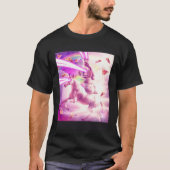 Laser Eyes Space Cat Riding Dog Unicorn  Rainbow Tシャツ (正面)