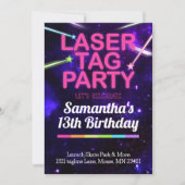 Laser Tag Birthday 招待状 (正面)
