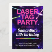 Laser Tag Birthday 招待状 (正面/裏面)