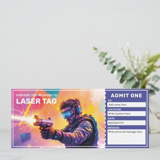 Laser Tag Gift Certificate  招待状 (スタンド正面)