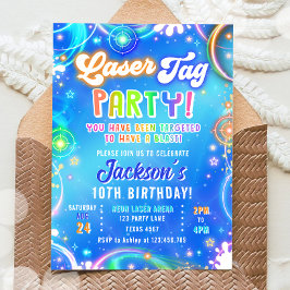 Laser Tag Party Neon Lasergame Glow Boy Birthday 招待状