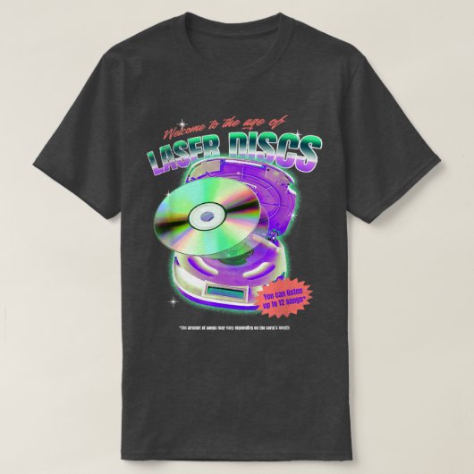 LaserDiscムービーナイトビデオヴィンテージ80s 90s Tech M Tシャツ (デザイン正面)