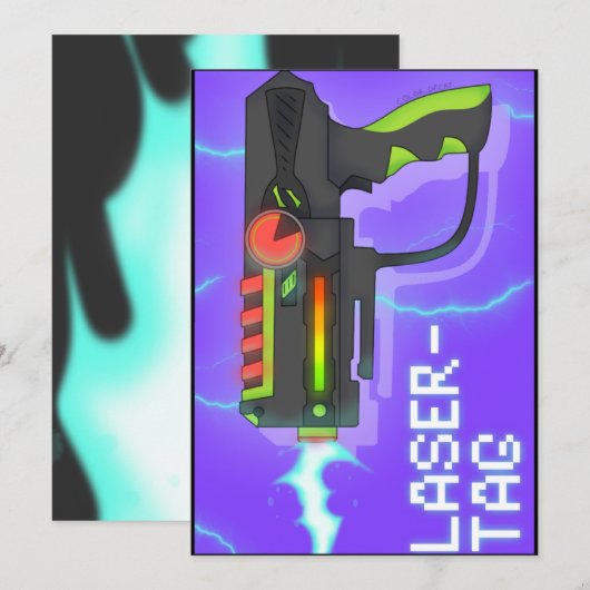 Lasertag Karte 招待状 (正面/裏面)