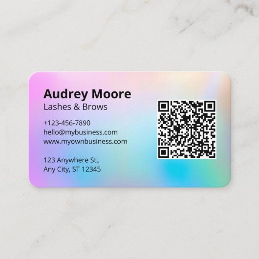 LashとBrows Techミニマルモダンリスト 名刺 (正面)