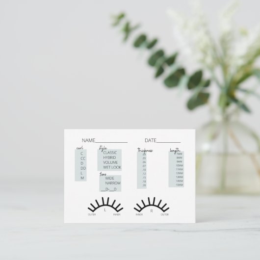 Lashクライアントレコードカード 名刺 (スタンド正面)