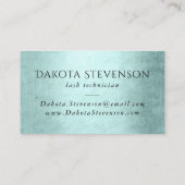 Lash技術者 |ラグジュアリーターコイズティール(緑がかった色)グリーン 名刺 (裏面)