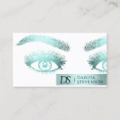 Lash技術者 |ラグジュアリーターコイズティール(緑がかった色)グリーン 名刺 (正面)