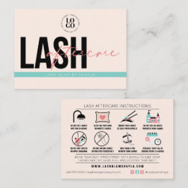 Lash拡張のアフターケア気に命令カード 名刺