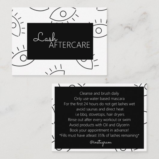 Lash拡張アフターケアカード 名刺 (正面/裏面)