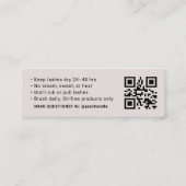Lash Aftercare Instruction Card with QR Code  スキニー名刺 (裏面)