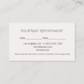 Lash Appointment Card Elegant Design 予約カード (裏面)