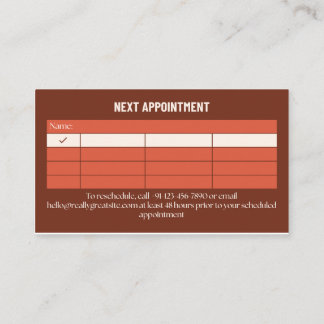 Lash Appointment Reminder Card Editable コーリングカード
