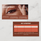 Lash Appointment Reminder Card Editable コーリングカード (正面/裏面)