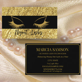 Lash Artistエレガント名刺金ゴールド&ブラック 名刺