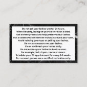 Lash Artist After Care Instructionsカード 名刺 (裏面)