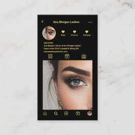 Lash Artist instagramフォトグリッドQrコードブラック 名刺
