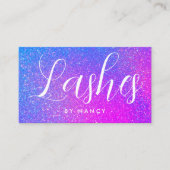 Lash Artist Typography Purple Holographic Glitter  名刺 (正面)