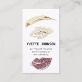 Lash BrowパーマネントメイクアップロゴQRCodeバラ 名刺 (正面)