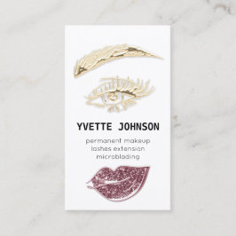 Lash BrowパーマネントメイクアップロゴQRCodeバラ 名刺