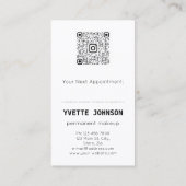 Lash BrowパーマネントメイクアップロゴQRCodeピンク 名刺 (裏面)